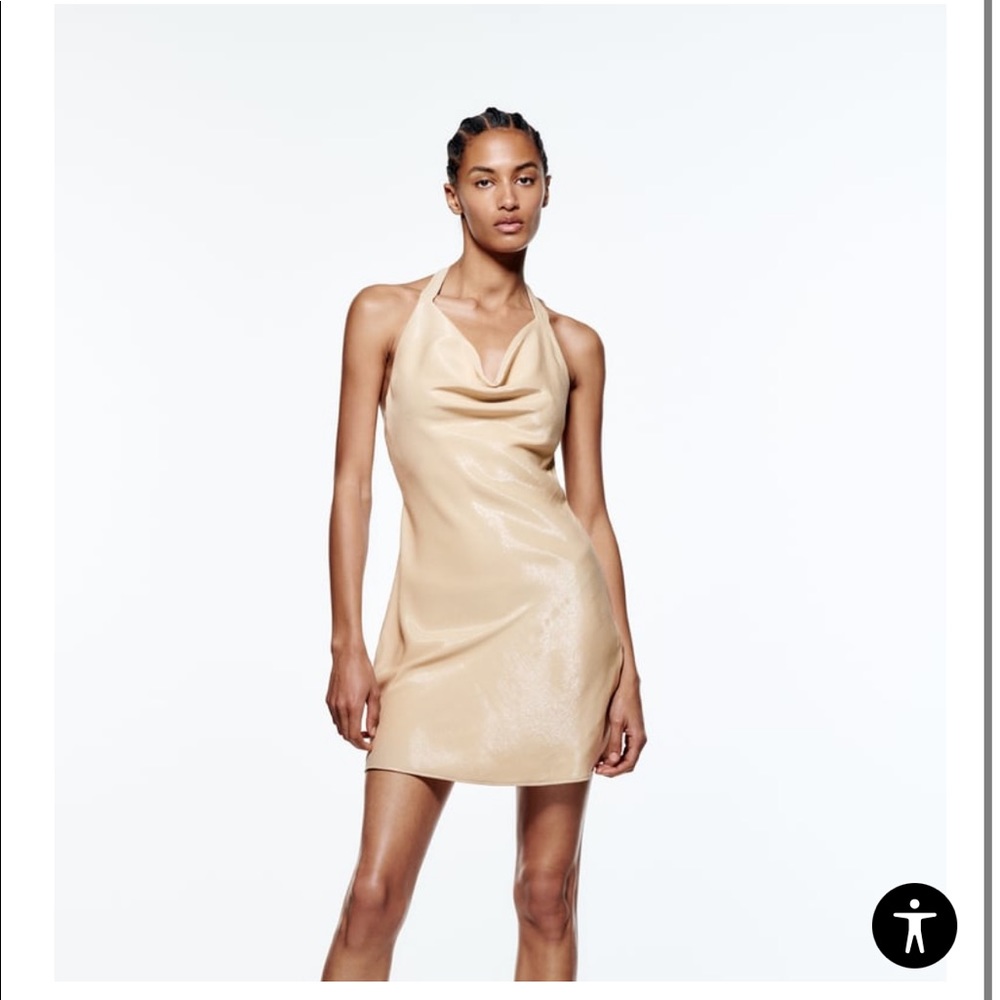 Zara Satin Effect Mini Dress Small